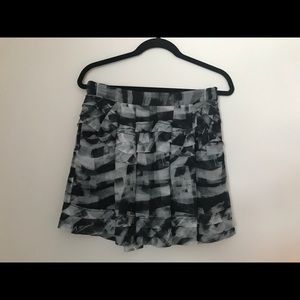 Theory Black Cubist Silk Chiffon Tiered Skirt